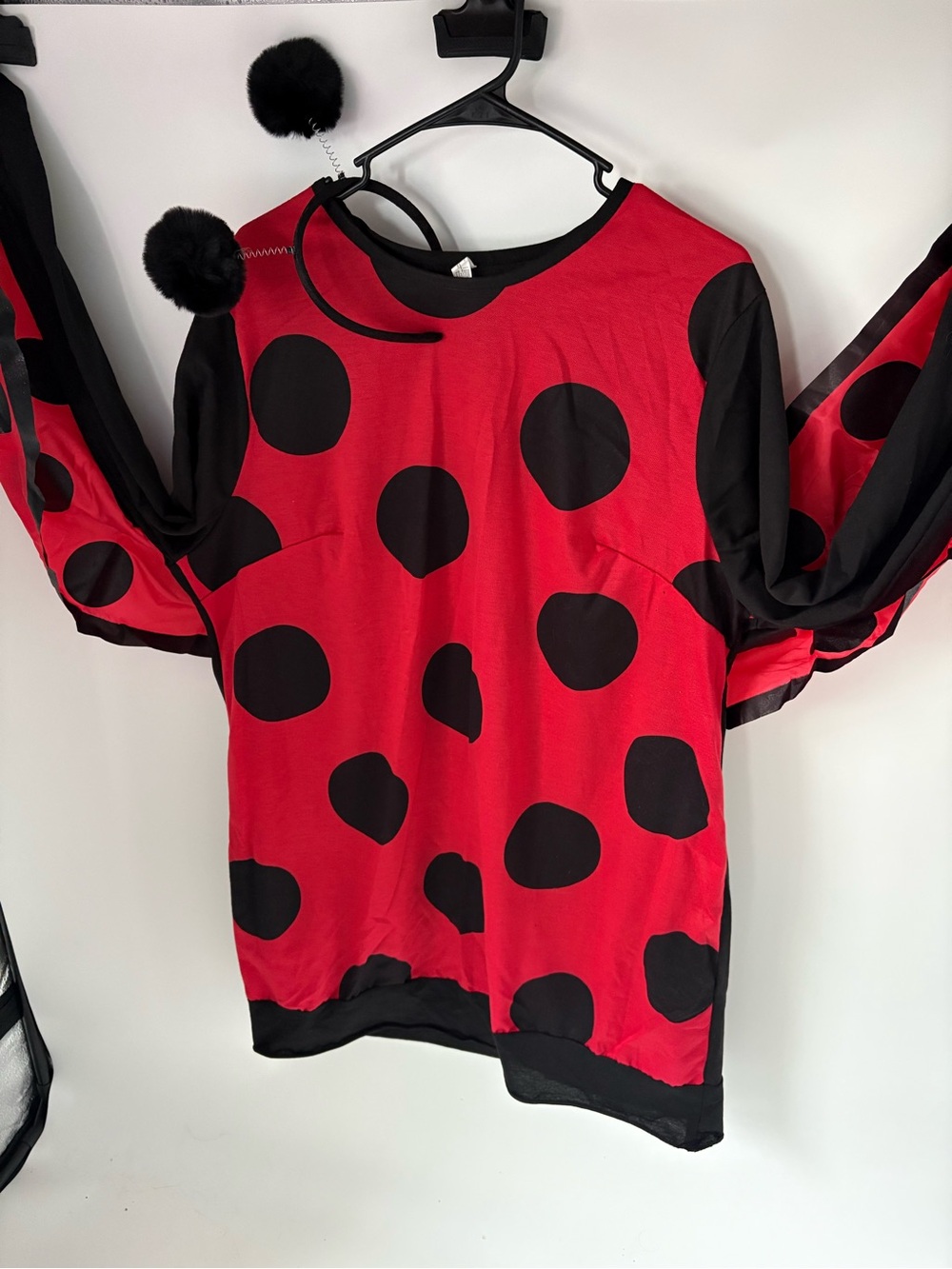 Woman’s plus Red and Black Polka Dot Top - Playful Ladybug Style